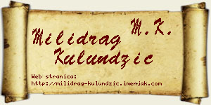 Milidrag Kulundžić vizit kartica